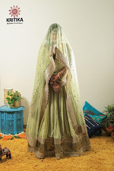 Shruti in our panna lehenga Gallery Image 1