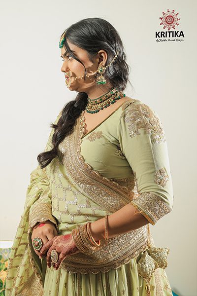 Shruti in our panna lehenga Gallery Image 2