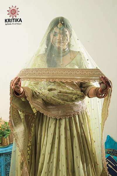 Shruti in our panna lehenga Gallery Image 4